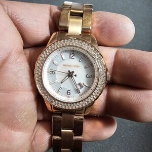 Michael Kors Womens Quartz Watch Madison Rose Gold S.S Date Just MK5403 Working